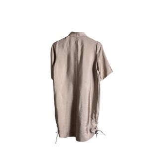 Scotch & Soda XS Champagne Satin Shirt Dress Pockets‎
